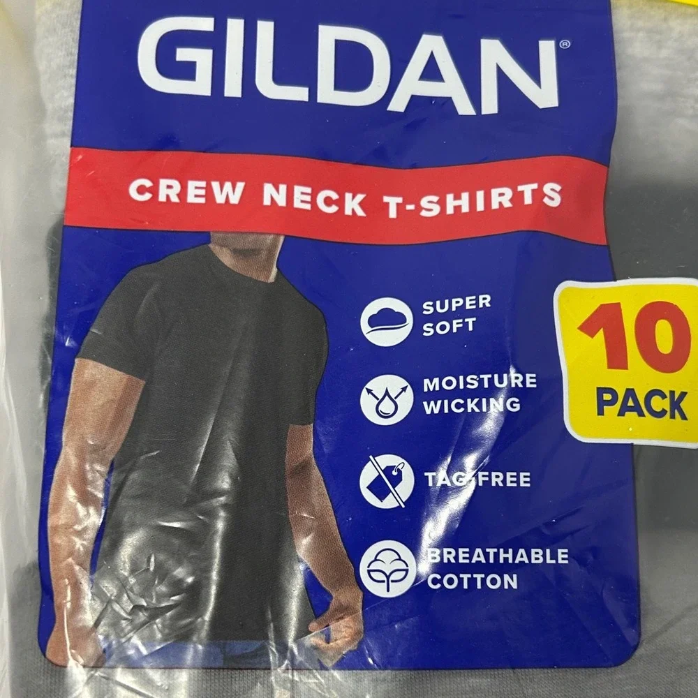 Gildan Mens Crew Neck‎ T-Shirts 10 Pack Multi Color New Medium Grays Blacks